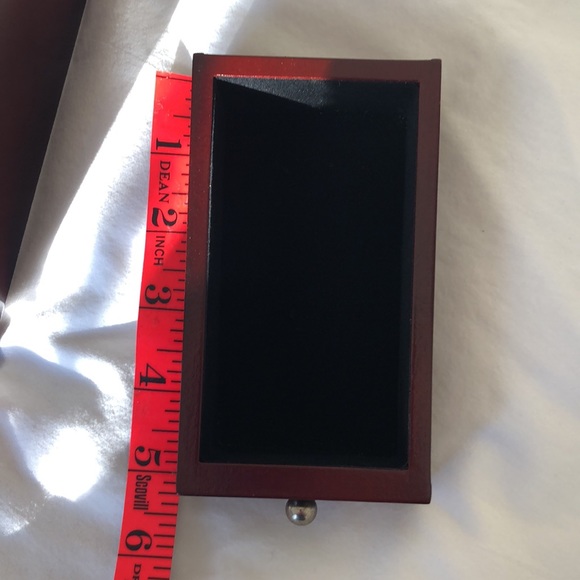 Jewelry box deep red like cherry wood w/black velvet lined interior.Four drawers - Picture 12 of 16